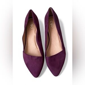 Cato Purple Flats Elegant Suede Loafers